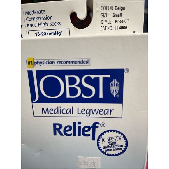 Jobst Relief Comp 15-20 mmHg Small Knee Stockings Support Beige 114806 New - Picture 3 of 5